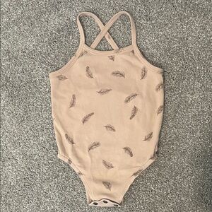 Lovedbaby Feather Print Kids Bodysuit - Tan